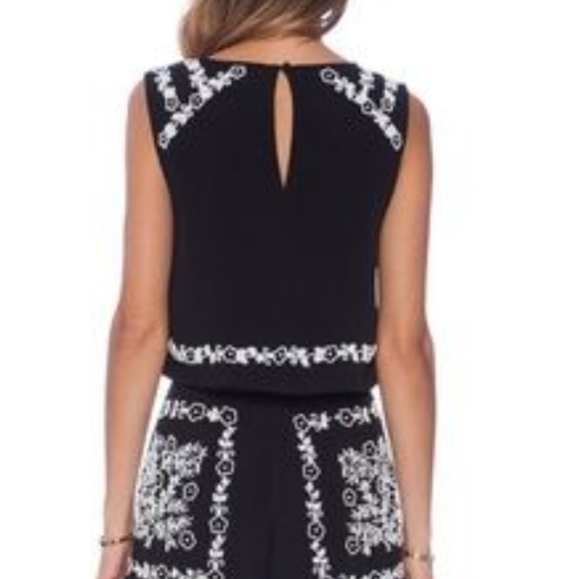 TULAROSA x REVOLVE XS LEAH BLACK EMBELLISHED CROP TOP & SHORTS SET - Picture 2 of 4